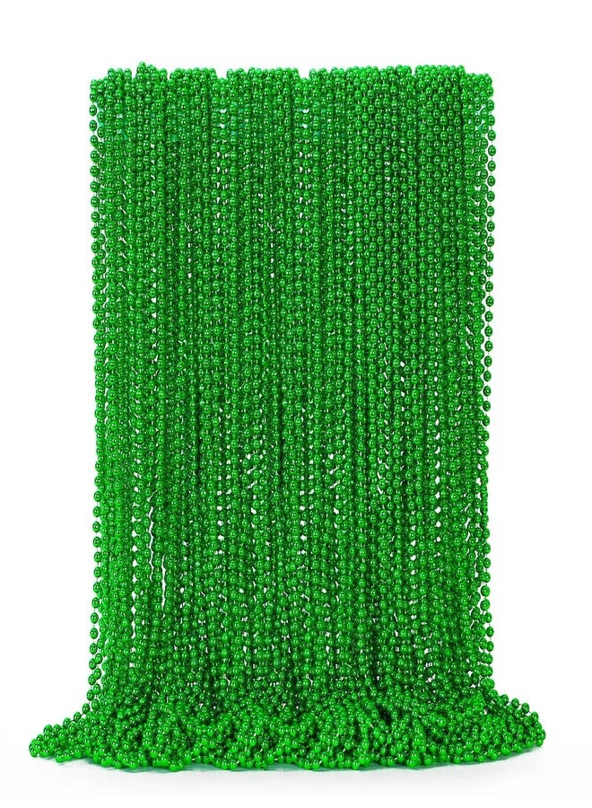 EOBOH 72PCS Green Bead Necklace, Mardi Gras Beads Necklace Accessories Bulk, Mardi Gras Xmas Necklaces, Parade Throw Accessories for Wedding Birthday Mardi Gras St. Patricks Christmas Decorations - Image 1